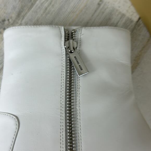Michael Kors Rue Stiletto womens sz 10 white leather ankle bootie new - Picture 7 of 11